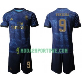 Koszulka Real Madryt Karim Benzema 9 Dziecięcy Wyjazdowe Stroje Piłkarskie 2019/20 Krótki Rękaw